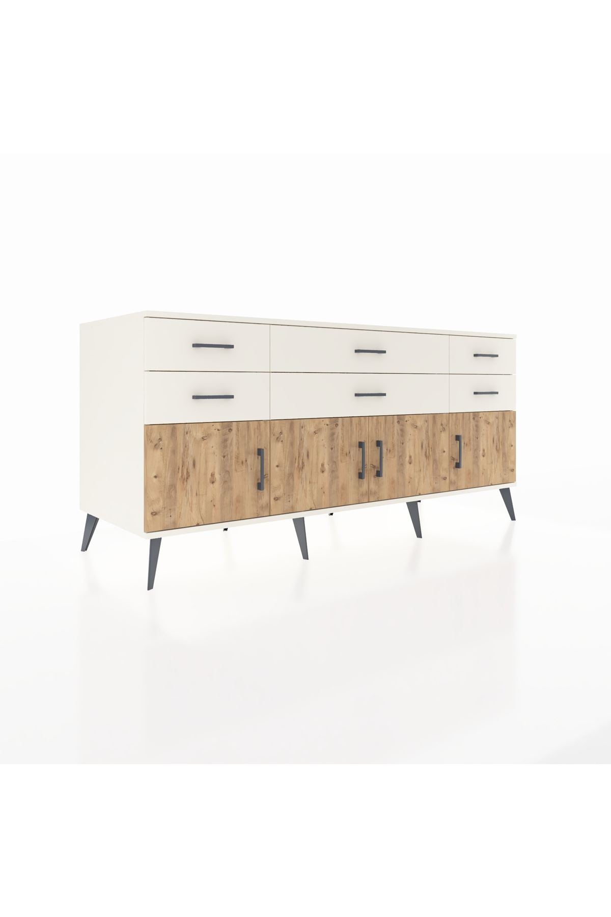 Kronos Konsol 2 Raflı 6 Çekmeceli 4 Kapaklı 176x59x83 - S610M003V01C