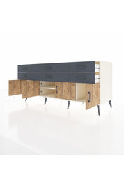 Kronos Konsol 2 Raflı 6 Çekmeceli 4 Kapaklı 176x59x83 - S610M003V02C