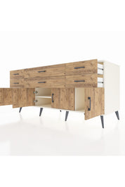 Kronos Konsol 2 Raflı 6 Çekmeceli 4 Kapaklı 176x59x83 - S610M003V03C