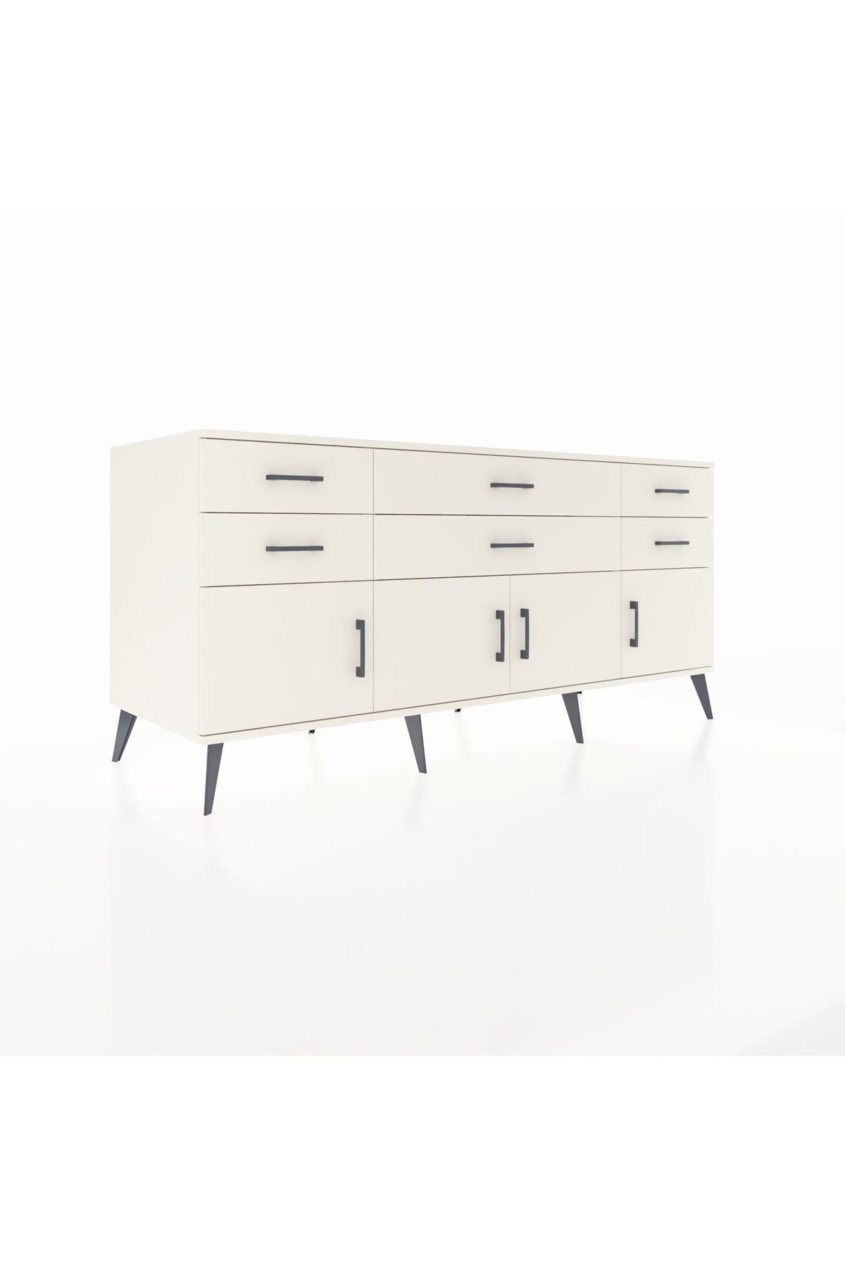 Kronos Konsol 2 Raflı 6 Çekmeceli 4 Kapaklı 176x59x83 - S610M003V04C