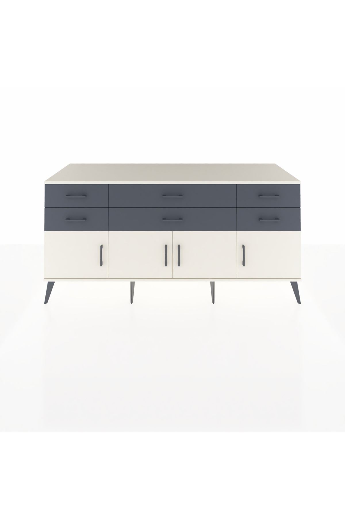 Kronos Konsol 2 Raflı 6 Çekmeceli 4 Kapaklı 176x59x83 - S610M003V05C