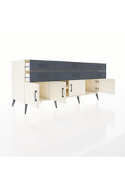 Kronos Konsol 2 Raflı 6 Çekmeceli 4 Kapaklı 176x59x83 - S610M003V05C