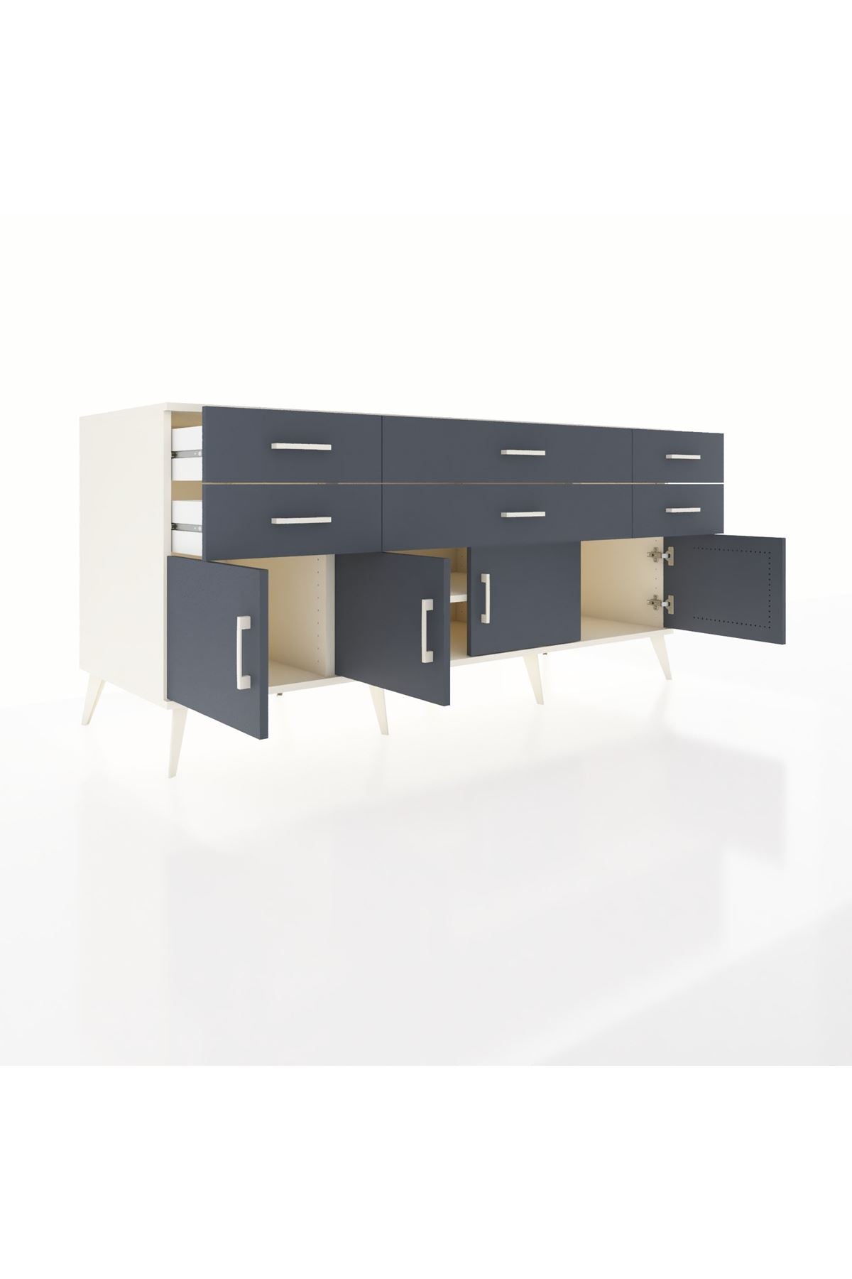 Kronos Konsol 2 Raflı 6 Çekmeceli 4 Kapaklı 176x59x83 - S610M003V08C