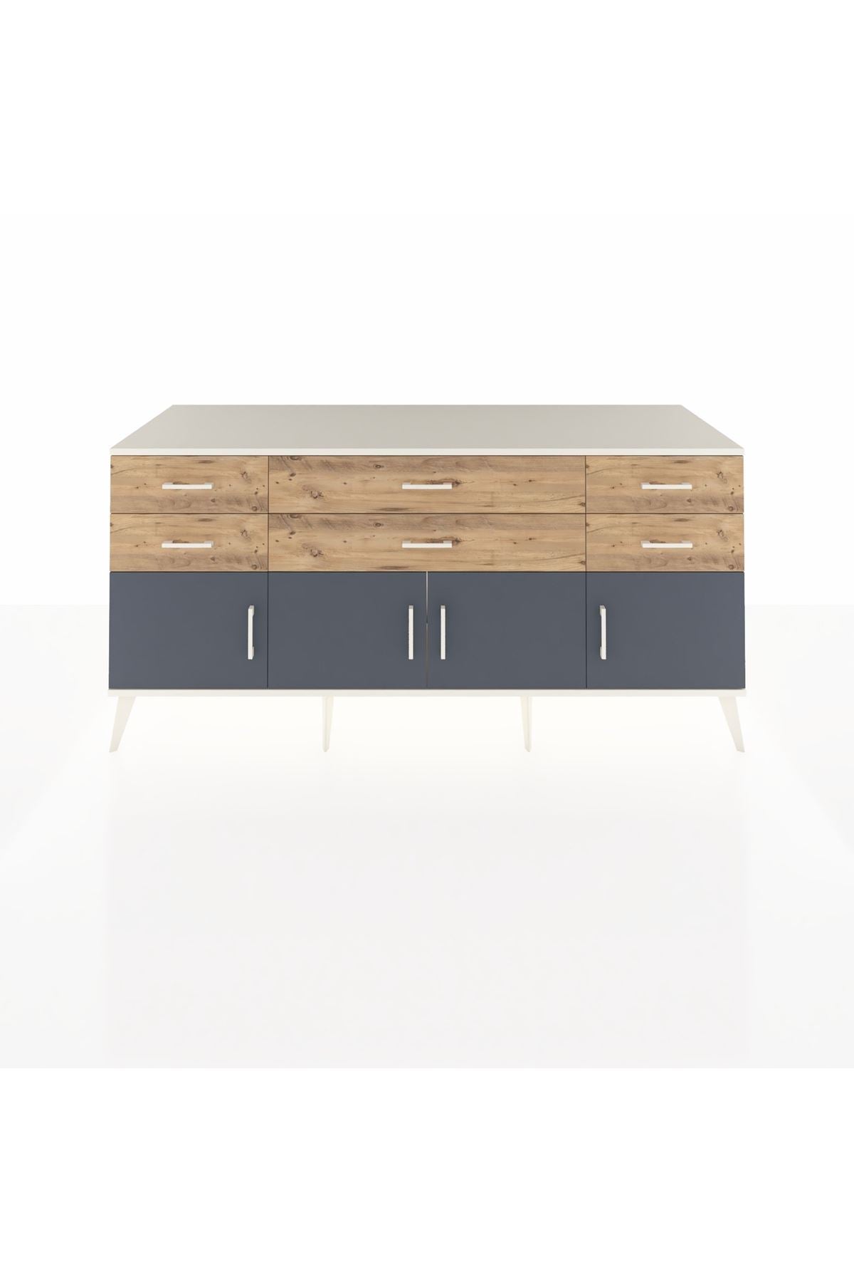 Kronos Konsol 2 Raflı 6 Çekmeceli 4 Kapaklı 176x59x83 - S610M003V09C