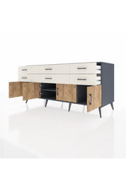 Kronos Konsol 2 Raflı 6 Çekmeceli 4 Kapaklı 176x59x83 - S610M003V10C