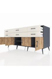 Kronos Konsol 2 Raflı 6 Çekmeceli 4 Kapaklı 176x59x83 - S610M003V10C