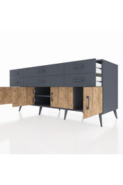 Kronos Konsol 2 Raflı 6 Çekmeceli 4 Kapaklı 176x59x83 - S610M003V11C