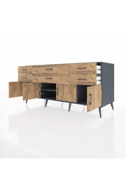 Kronos Konsol 2 Raflı 6 Çekmeceli 4 Kapaklı 176x59x83 - S610M003V12C