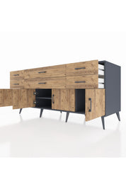 Kronos Konsol 2 Raflı 6 Çekmeceli 4 Kapaklı 176x59x83 - S610M003V12C