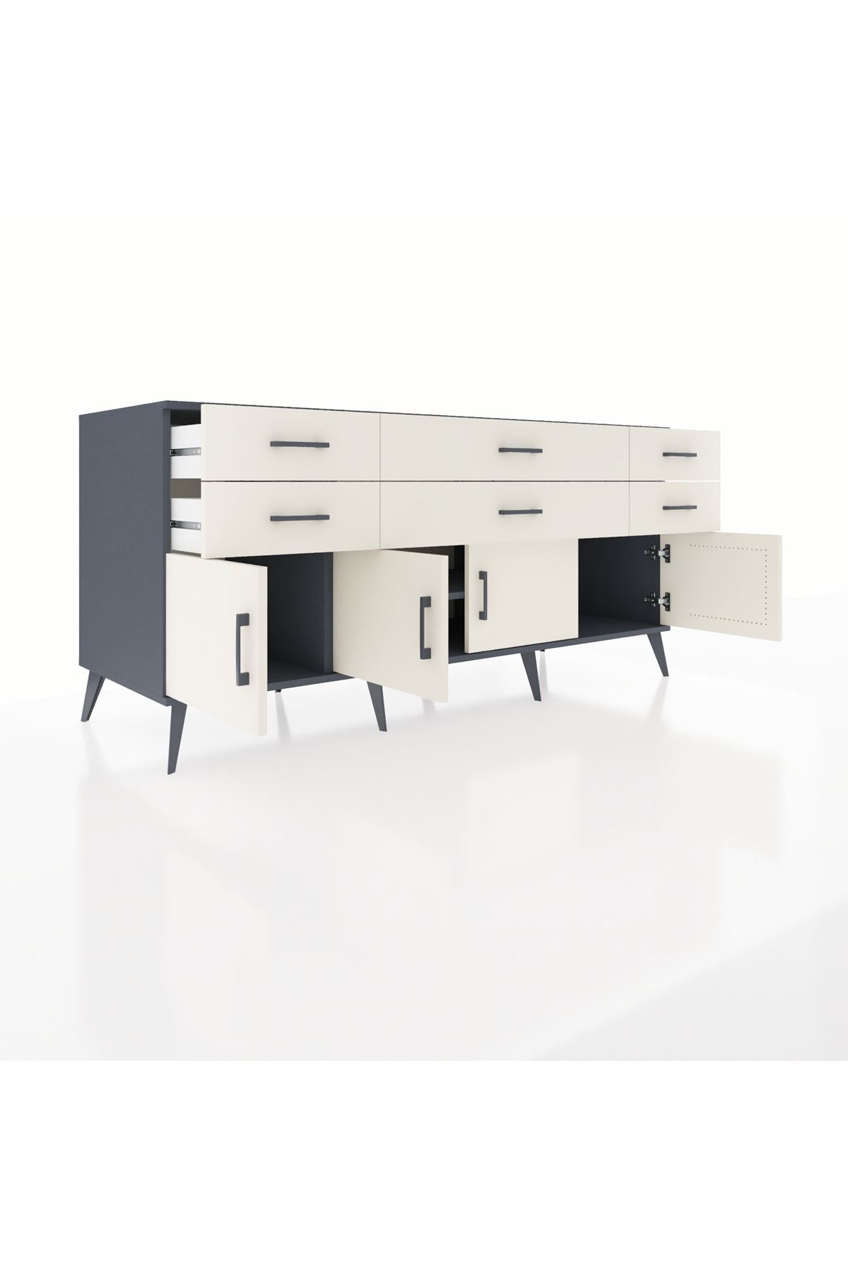 Kronos Konsol 2 Raflı 6 Çekmeceli 4 Kapaklı 176x59x83 - S610M003V13C