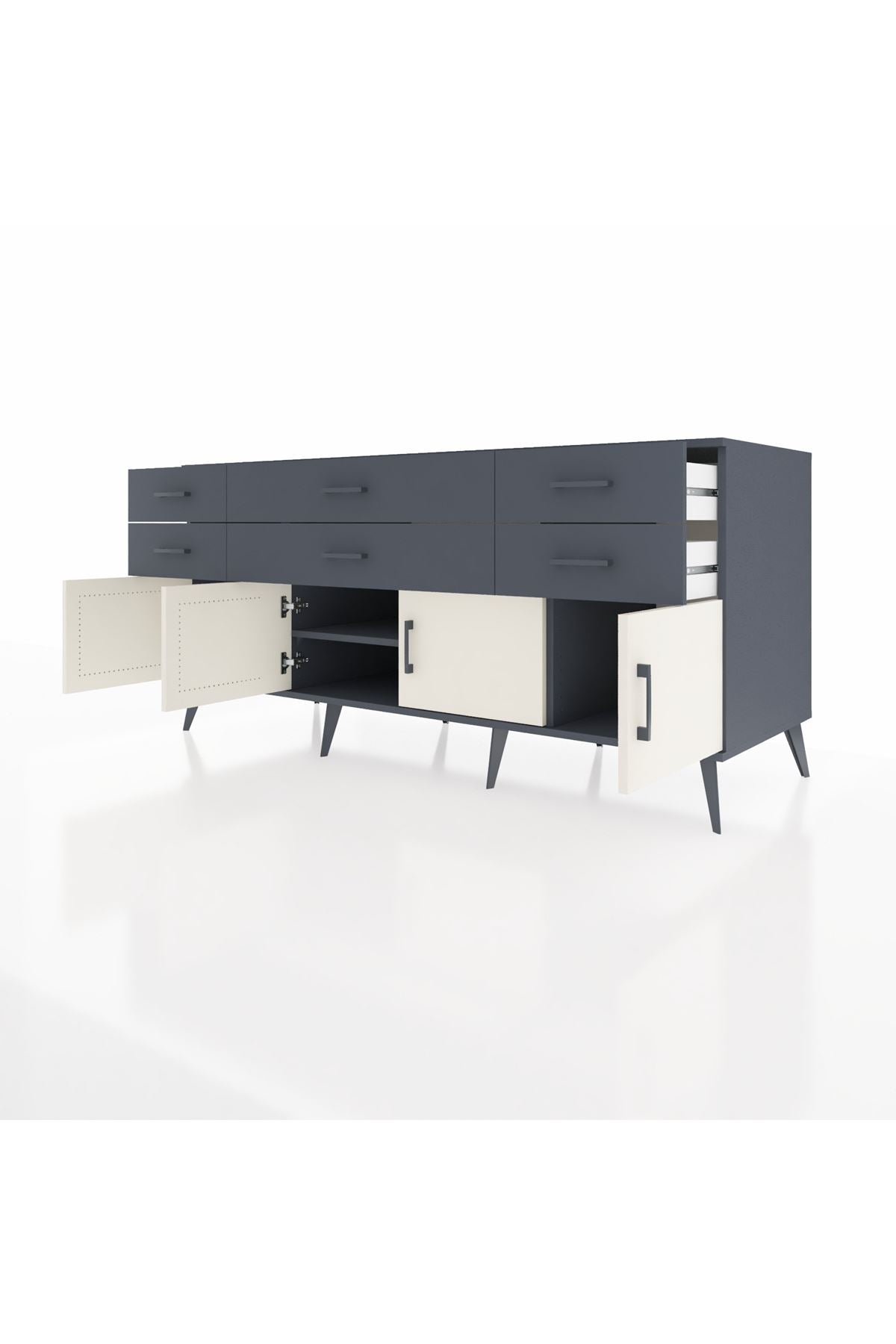 Kronos Konsol 2 Raflı 6 Çekmeceli 4 Kapaklı 176x59x83 - S610M003V14C
