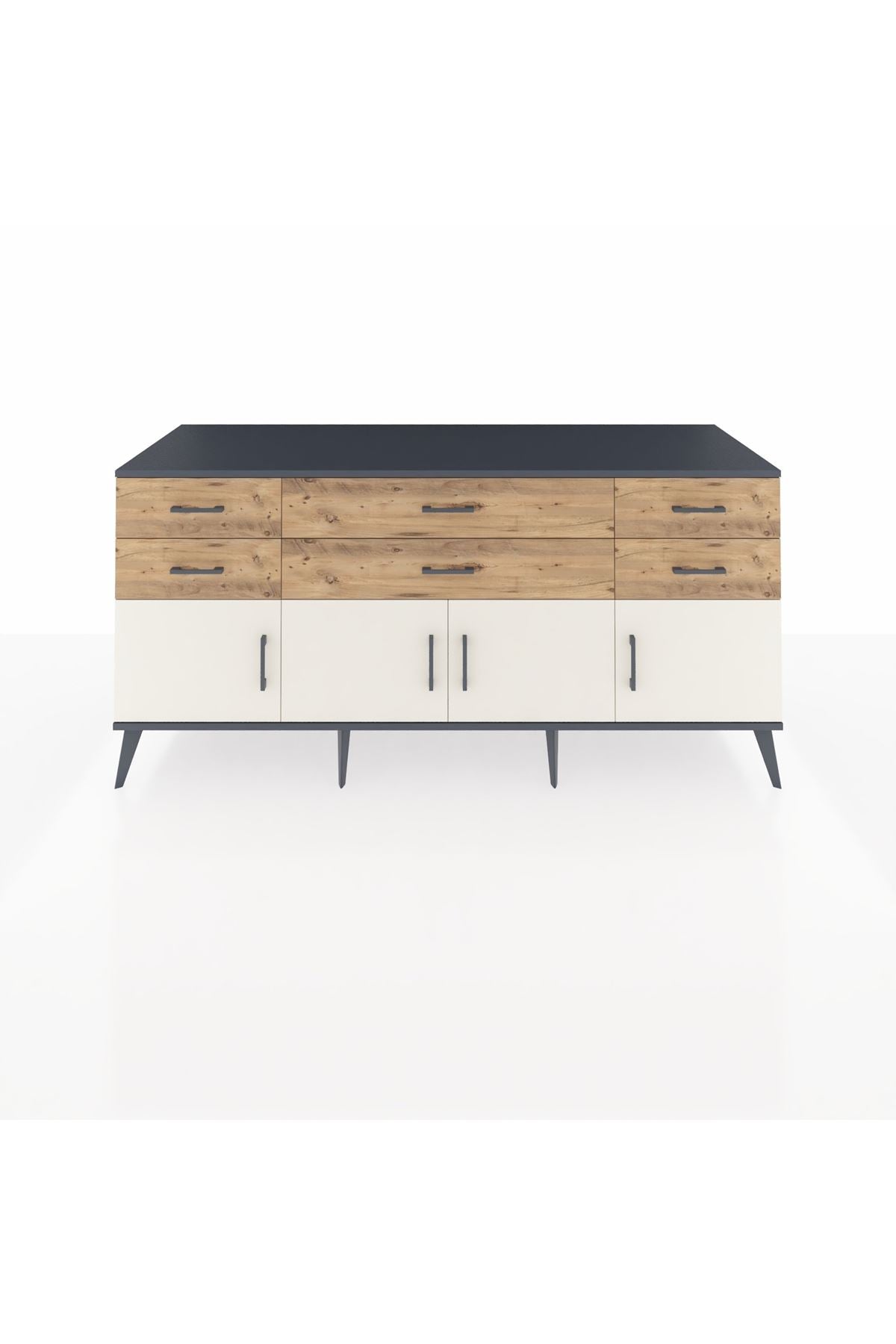 Kronos Konsol 2 Raflı 6 Çekmeceli 4 Kapaklı 176x59x83 - S610M003V15C