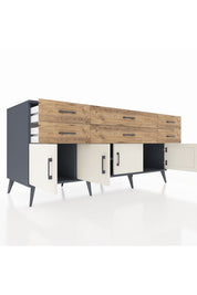Kronos Konsol 2 Raflı 6 Çekmeceli 4 Kapaklı 176x59x83 - S610M003V15C