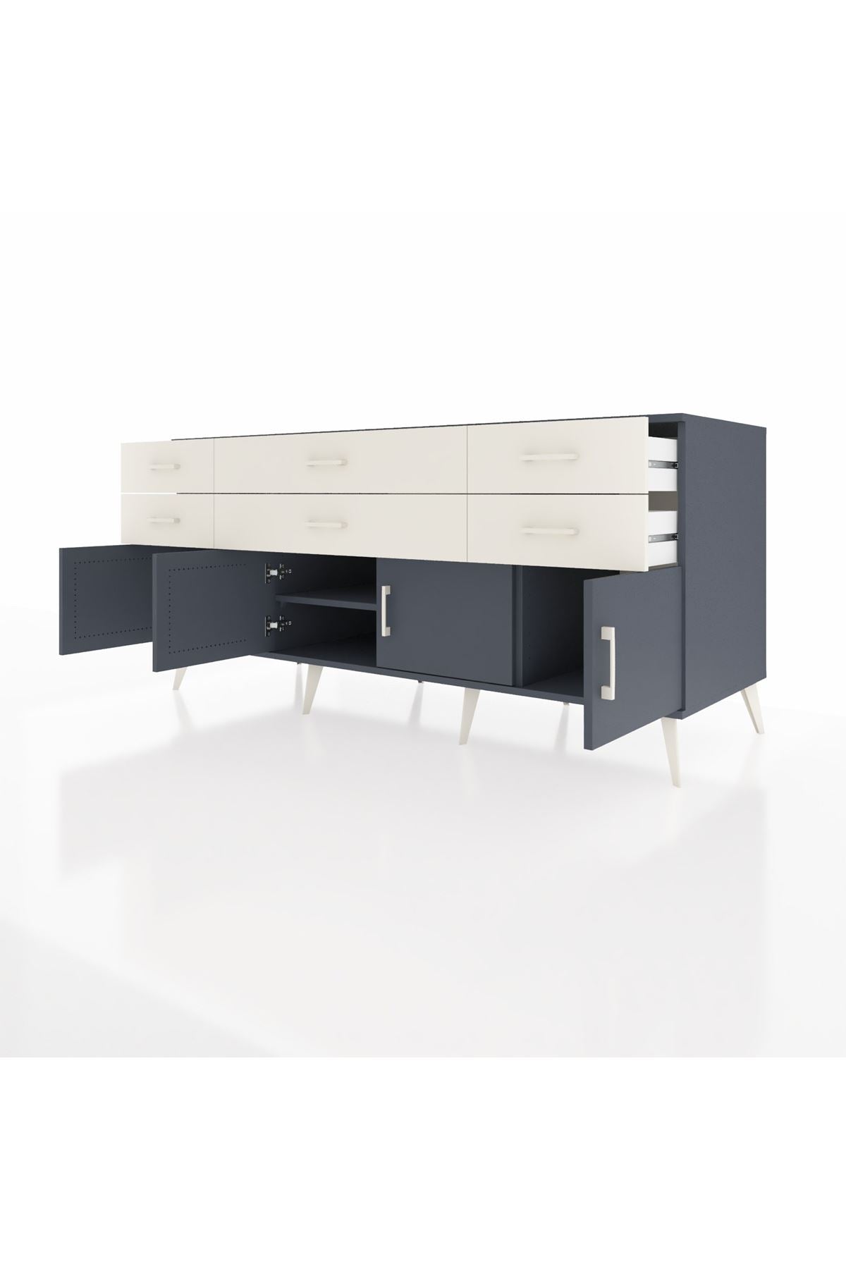 Kronos Konsol 2 Raflı 6 Çekmeceli 4 Kapaklı 176x59x83 - S610M003V16C