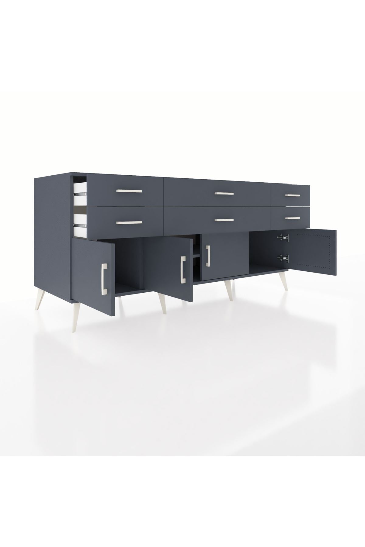 Kronos Konsol 2 Raflı 6 Çekmeceli 4 Kapaklı 176x59x83 - S610M003V17C