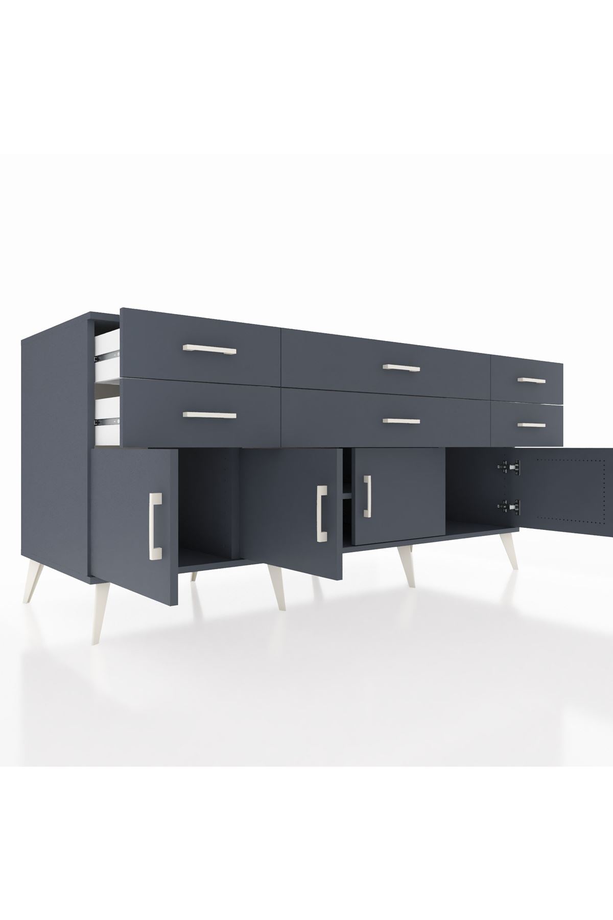 Kronos Konsol 2 Raflı 6 Çekmeceli 4 Kapaklı 176x59x83 - S610M003V17C