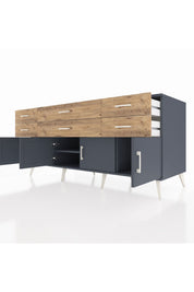 Kronos Konsol 2 Raflı 6 Çekmeceli 4 Kapaklı 176x59x83 - S610M003V18C