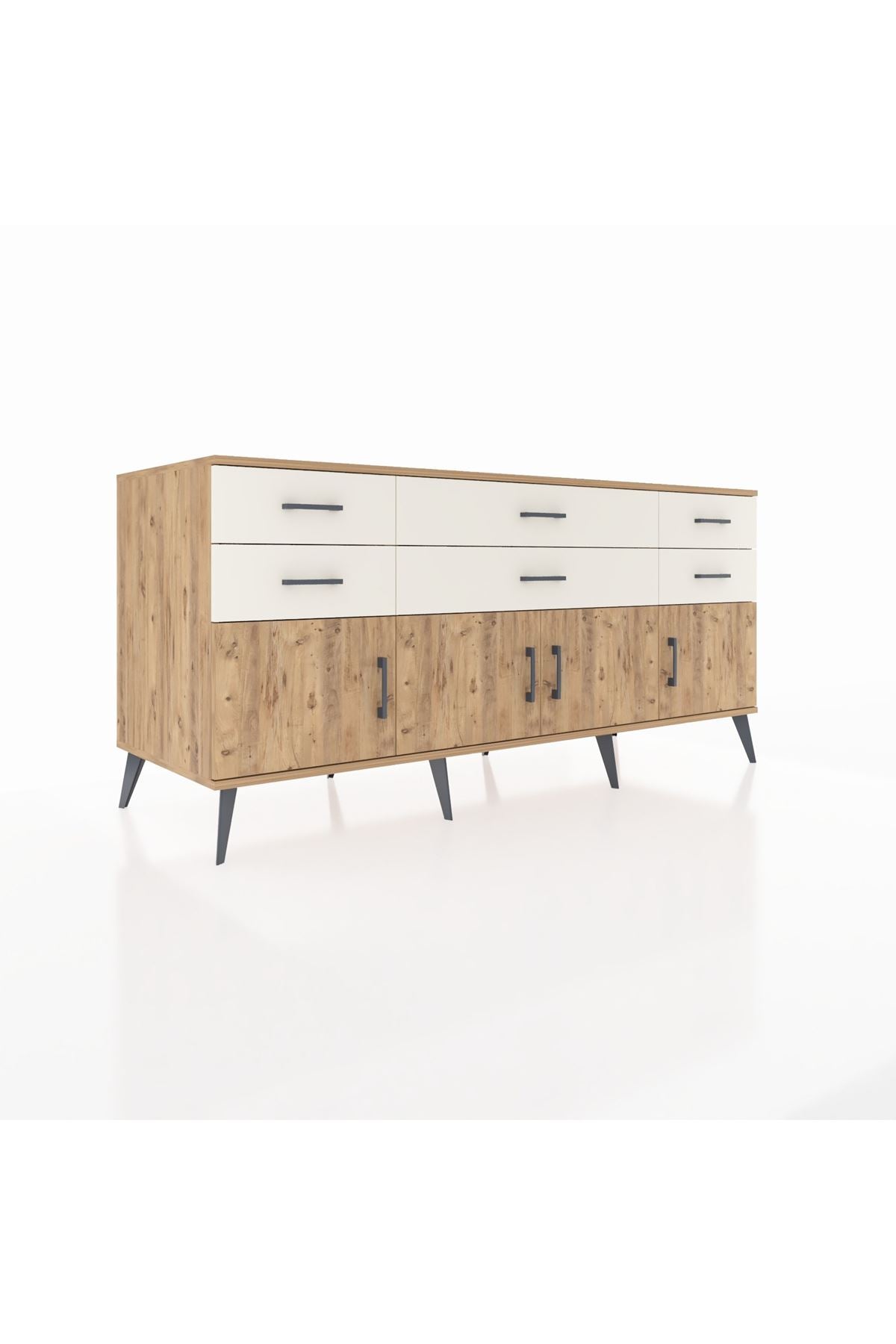 Kronos Konsol 2 Raflı 6 Çekmeceli 4 Kapaklı 176x59x83 - S610M003V19C