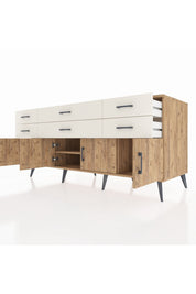 Kronos Konsol 2 Raflı 6 Çekmeceli 4 Kapaklı 176x59x83 - S610M003V19C