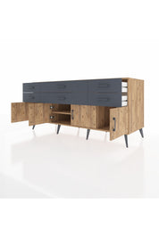 Kronos Konsol 2 Raflı 6 Çekmeceli 4 Kapaklı 176x59x83 - S610M003V20C