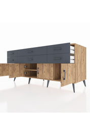 Kronos Konsol 2 Raflı 6 Çekmeceli 4 Kapaklı 176x59x83 - S610M003V20C