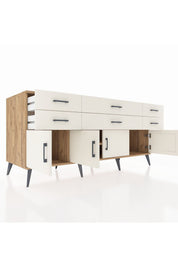 Kronos Konsol 2 Raflı 6 Çekmeceli 4 Kapaklı 176x59x83 - S610M003V22C