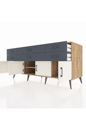 Kronos Konsol 2 Raflı 6 Çekmeceli 4 Kapaklı 176x59x83 - S610M003V23C