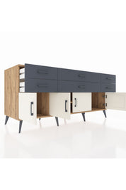 Kronos Konsol 2 Raflı 6 Çekmeceli 4 Kapaklı 176x59x83 - S610M003V23C