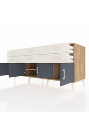 Kronos Konsol 2 Raflı 6 Çekmeceli 4 Kapaklı 176x59x83 - S610M003V25C