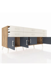 Kronos Konsol 2 Raflı 6 Çekmeceli 4 Kapaklı 176x59x83 - S610M003V25C