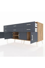 Kronos Konsol 2 Raflı 6 Çekmeceli 4 Kapaklı 176x59x83 - S610M003V26C