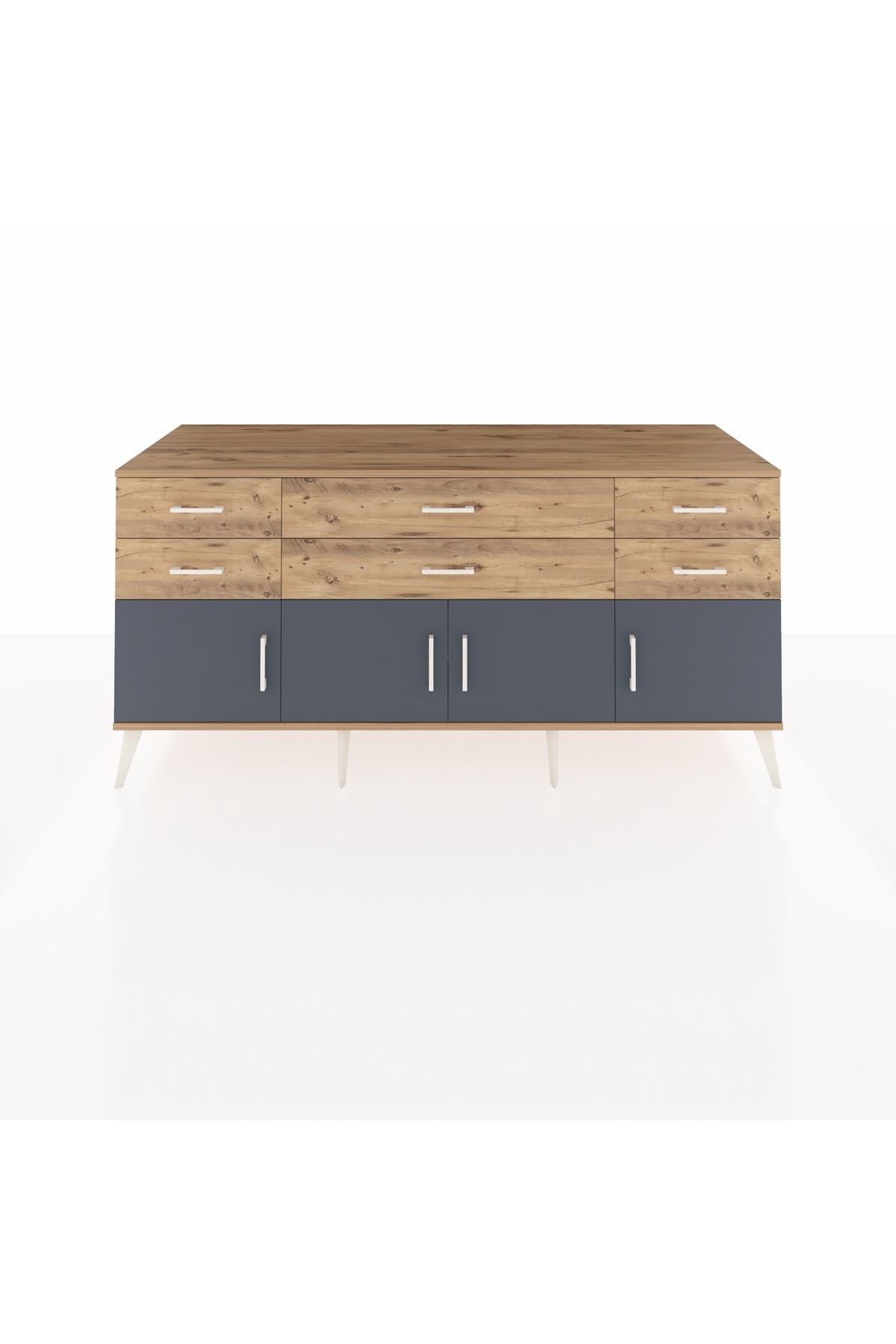 Kronos Konsol 2 Raflı 6 Çekmeceli 4 Kapaklı 176x59x83 - S610M003V27C