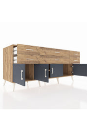 Kronos Konsol 2 Raflı 6 Çekmeceli 4 Kapaklı 176x59x83 - S610M003V27C
