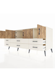 Kronos Konsol 3 Raflı 6 Çekmeceli 4 Kapaklı 176x59x83 - S610M004V01C