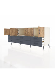 Kronos Konsol 3 Raflı 6 Çekmeceli 4 Kapaklı 176x59x83 - S610M004V02C