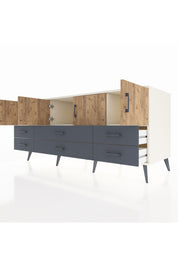 Kronos Konsol 3 Raflı 6 Çekmeceli 4 Kapaklı 176x59x83 - S610M004V02C