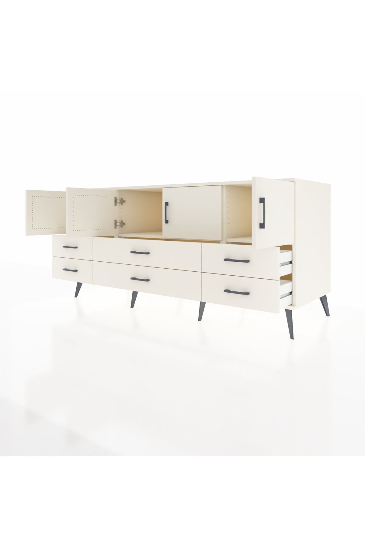 Kronos Konsol 3 Raflı 6 Çekmeceli 4 Kapaklı 176x59x83 - S610M004V04C