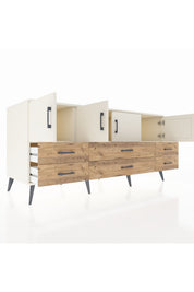Kronos Konsol 3 Raflı 6 Çekmeceli 4 Kapaklı 176x59x83 - S610M004V06C