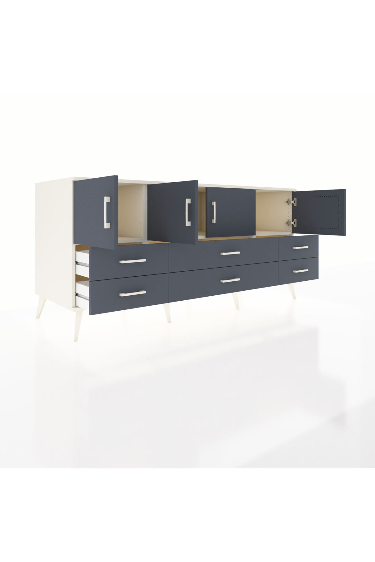 Kronos Konsol 3 Raflı 6 Çekmeceli 4 Kapaklı 176x59x83 - S610M004V08C