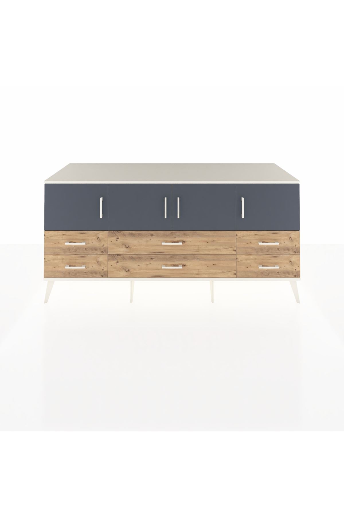 Kronos Konsol 3 Raflı 6 Çekmeceli 4 Kapaklı 176x59x83 - S610M004V09C