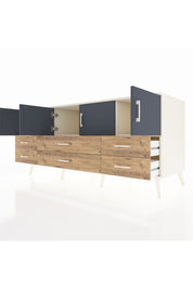 Kronos Konsol 3 Raflı 6 Çekmeceli 4 Kapaklı 176x59x83 - S610M004V09C