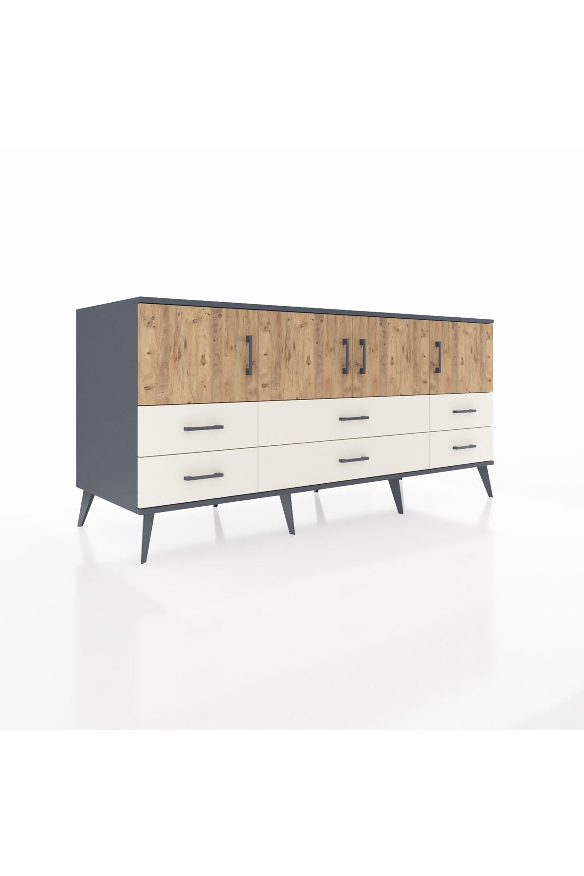 Kronos Konsol 3 Raflı 6 Çekmeceli 4 Kapaklı 176x59x83 - S610M004V10C