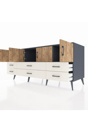 Kronos Konsol 3 Raflı 6 Çekmeceli 4 Kapaklı 176x59x83 - S610M004V10C