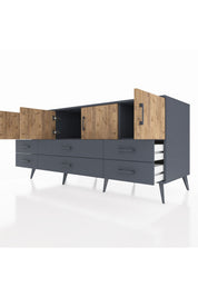 Kronos Konsol 3 Raflı 6 Çekmeceli 4 Kapaklı 176x59x83 - S610M004V11C