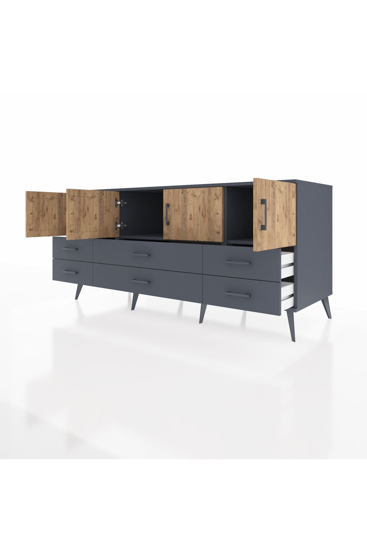 Kronos Konsol 3 Raflı 6 Çekmeceli 4 Kapaklı 176x59x83 - S610M004V11C
