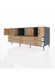 Kronos Konsol 3 Raflı 6 Çekmeceli 4 Kapaklı 176x59x83 - S610M004V12C
