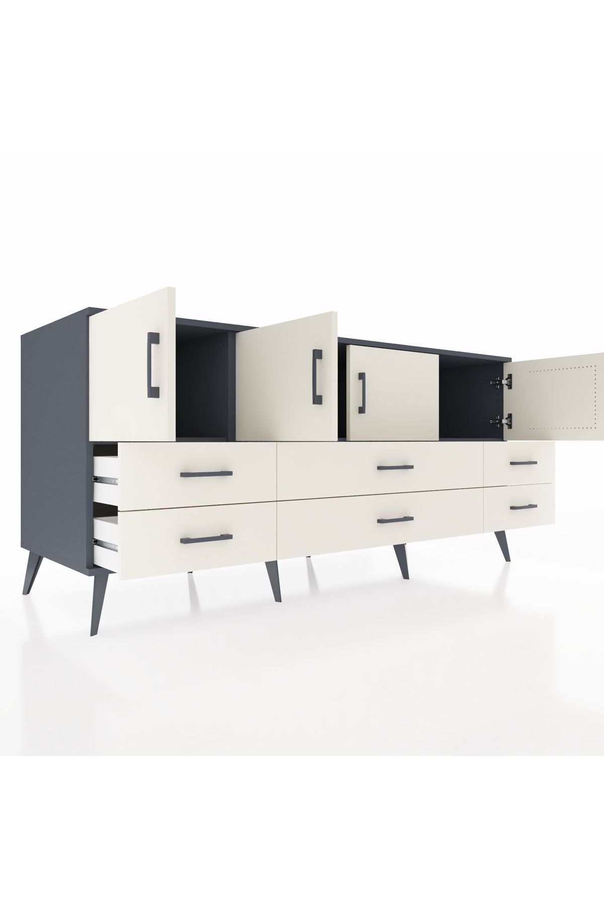 Kronos Konsol 3 Raflı 6 Çekmeceli 4 Kapaklı 176x59x83 - S610M004V13C