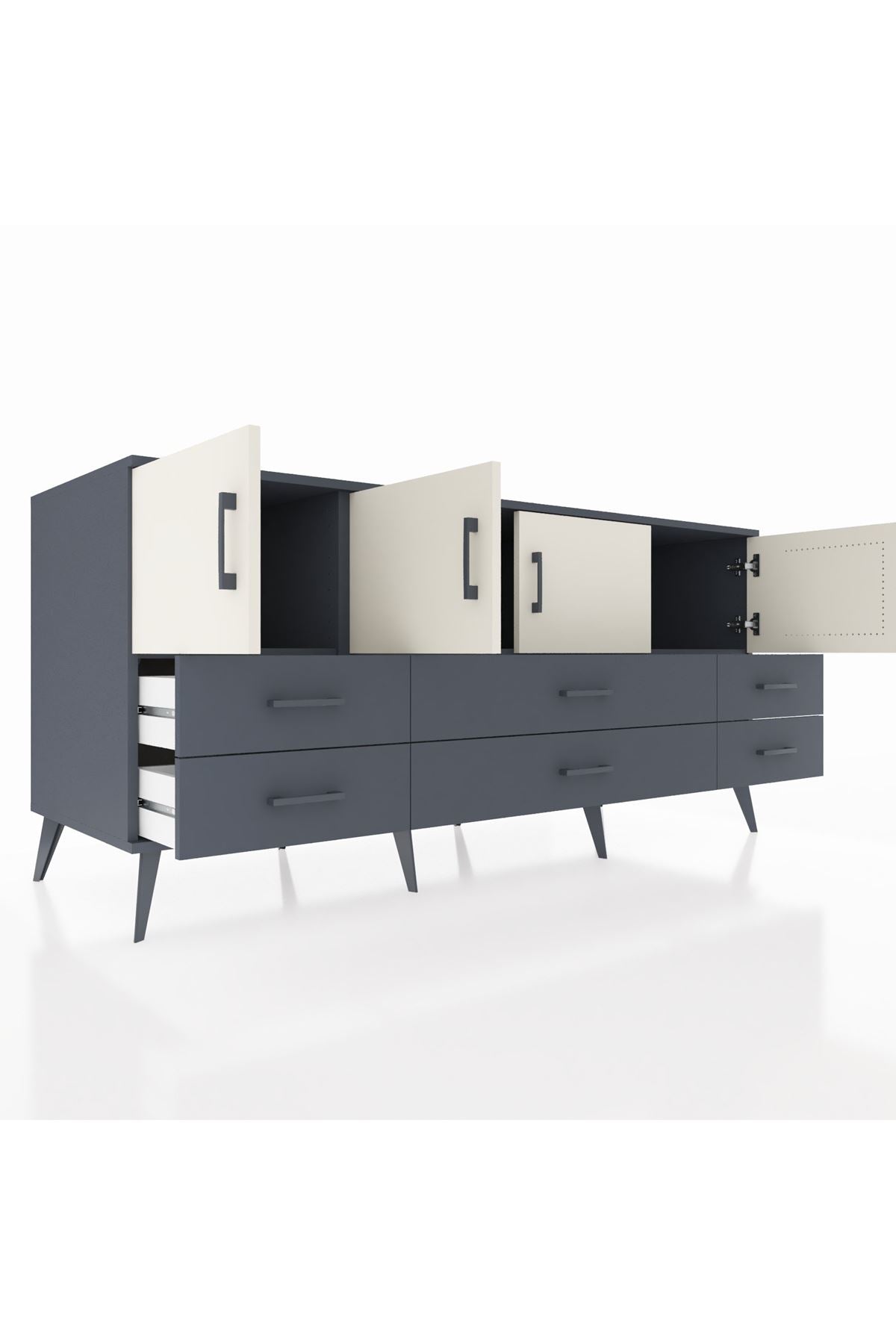 Kronos Konsol 3 Raflı 6 Çekmeceli 4 Kapaklı 176x59x83 - S610M004V14C