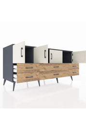 Kronos Konsol 3 Raflı 6 Çekmeceli 4 Kapaklı 176x59x83 - S610M004V15C