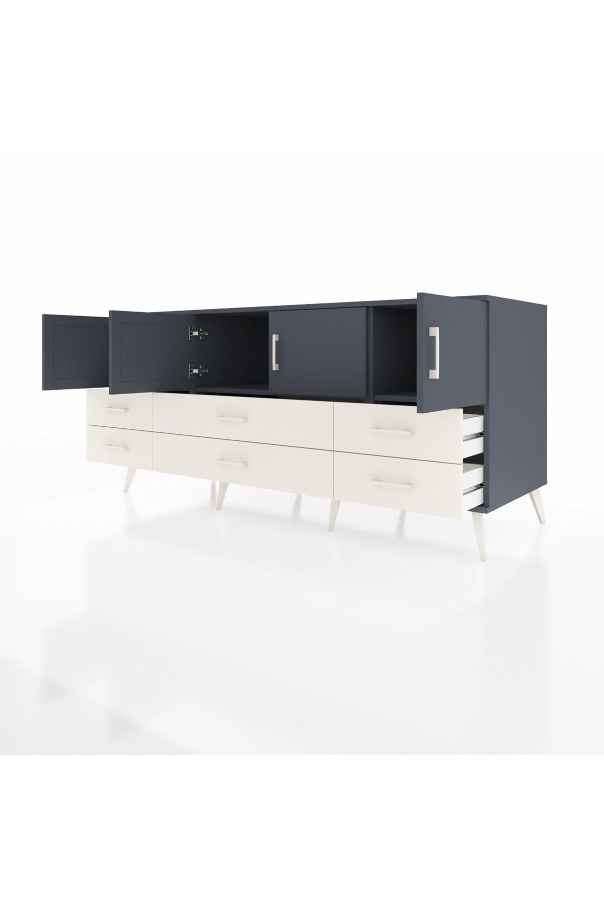 Kronos Konsol 3 Raflı 6 Çekmeceli 4 Kapaklı 176x59x83 - S610M004V16C
